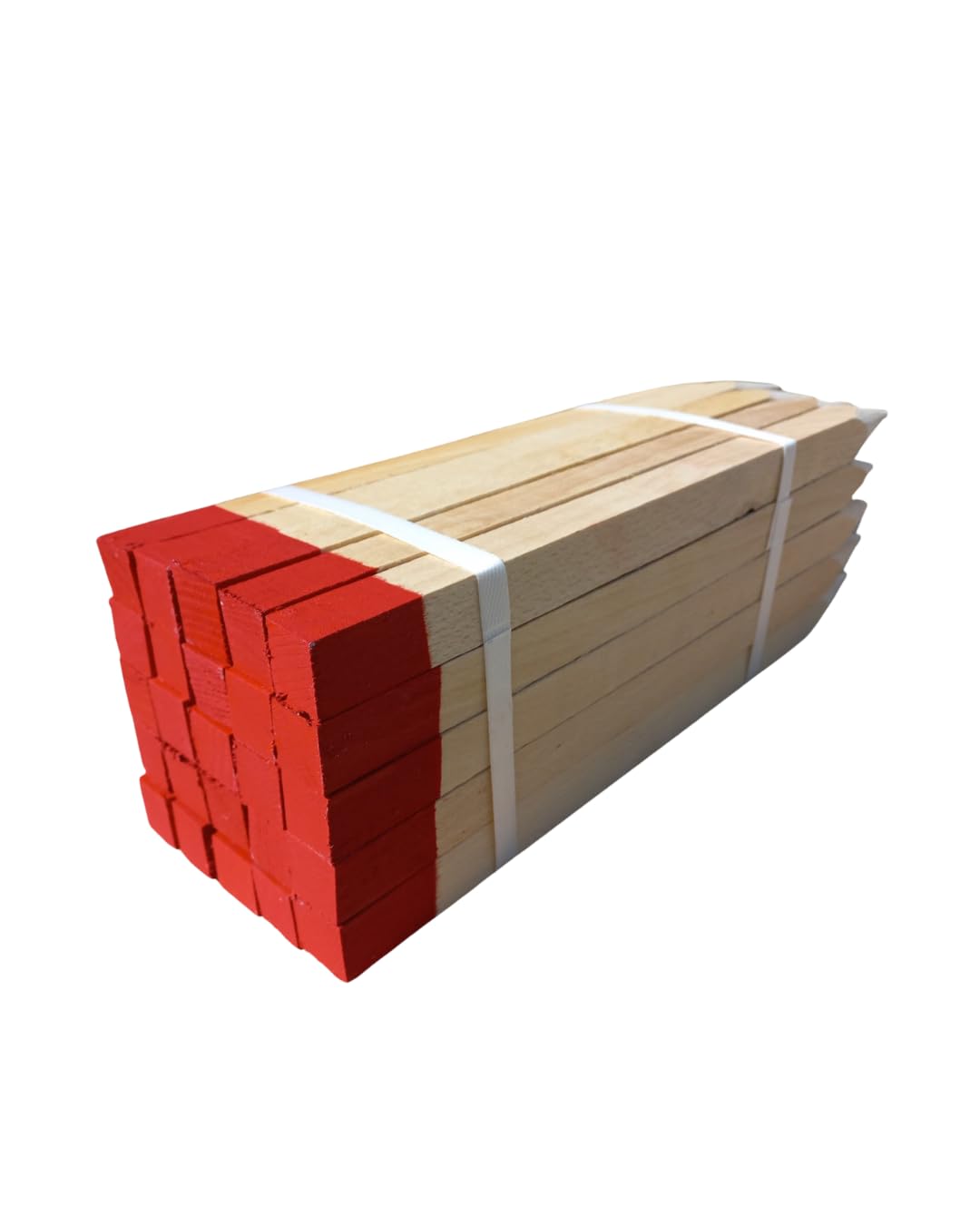 25 Stück Holzpfähle aus Buche Rot Lackierter Spitze Quadratisch Längen 80 cm Markierungspfosten Holz