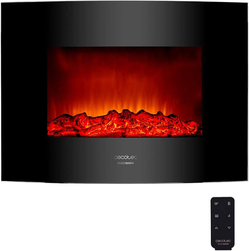 Cecotec Elektrischer Kaminofen mit Fernbedienung Ready Warm 2200 Curved Flames. 22", 2000 W mit 2 Le