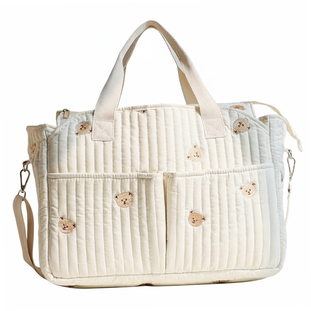 Babytasche, Kliniktasche, geräumige Wickeltasche mit vielen Fächern, weicher Pfirsichhaut-Samt, 42 x