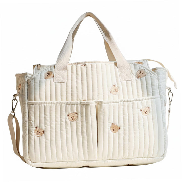 Babytasche, Kliniktasche, geräumige Wickeltasche mit vielen Fächern, weicher Pfirsichhaut-Samt, 42 x