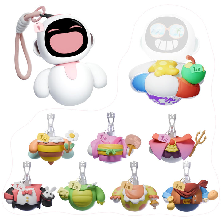 Eiliko Coral Pink + Austauschbarer Themenkörper, zufällig 1/8 – Ihr kleiner AI-Charm-Roboter, der je
