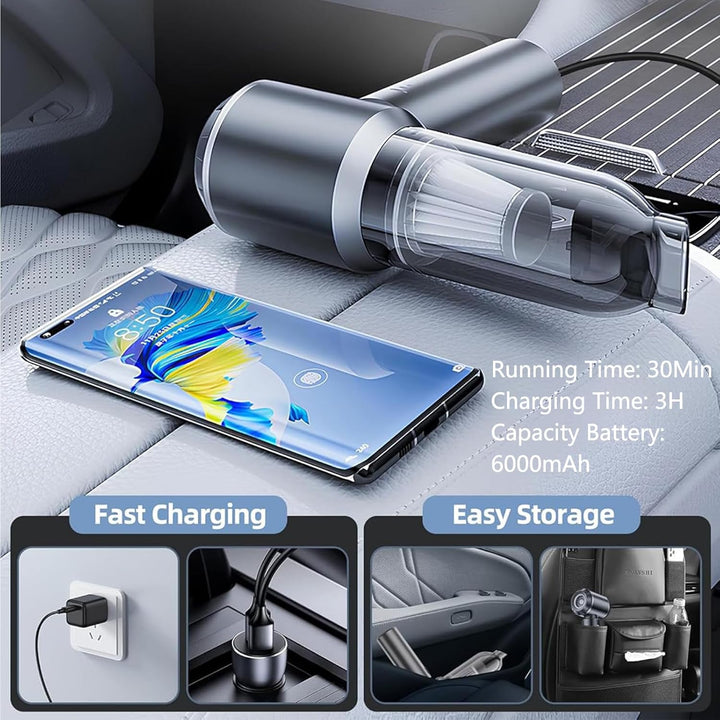3-in-1 Handstaubsauger Akku Kabellos - 18000Pa Staubgebläse Druckluft und Auto Staubsauger - Mini Au
