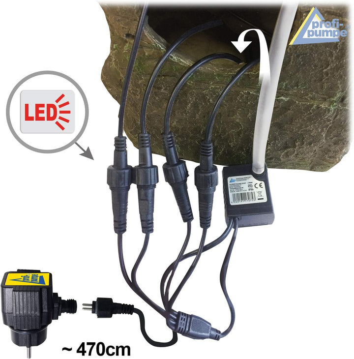 Gartenbrunnen Brunnen Zierbrunnen Zimmerbrunnen Springbrunnen Brunnen mit LED-Licht 230V Wasserfall