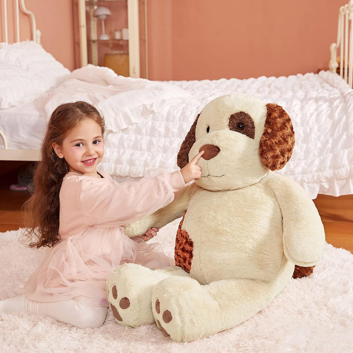 IKASA Gross Hund Kuscheltier Riesen Stofftier,78cm Welpe Gross Plüschtier Riesige Plüsch Spielzeug F