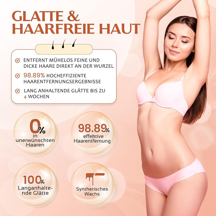 800 Gramm Dermawax Silky Peach Hypoallergen Waxing Perlen zur Haarentfernung Augenbrauen Gesicht Int