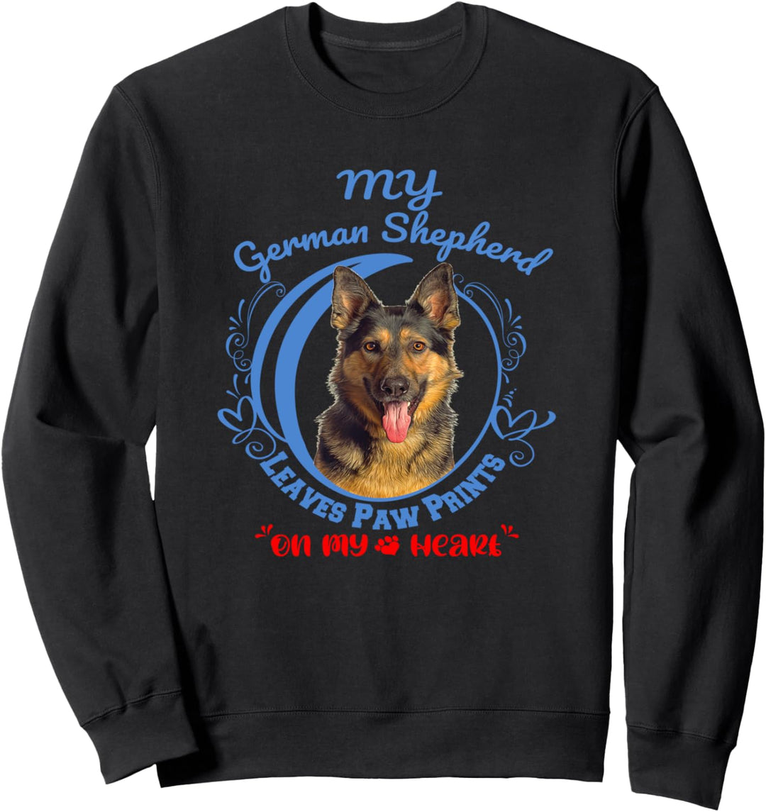 German Shepherd Hundebesitzer Paw Prints On My Heart Sweatshirt