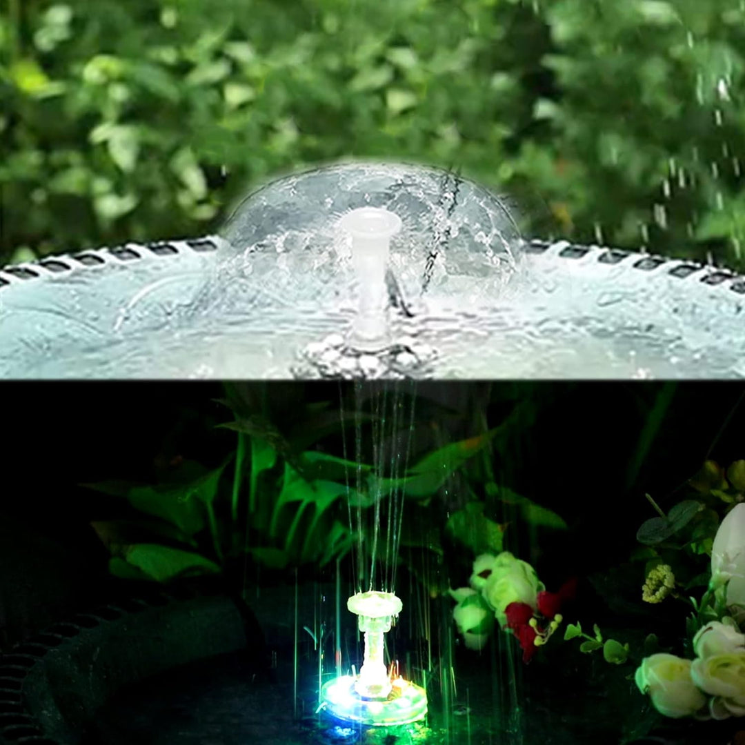 Boadw LED Solar Springbrunnen mit 7W Solar Panel Eingebaute 5000 mAh Batterie Solar Teichpumpe Solar