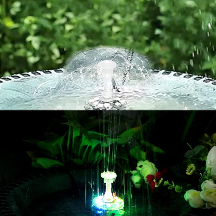 Boadw LED Solar Springbrunnen mit 7W Solar Panel Eingebaute 5000 mAh Batterie Solar Teichpumpe Solar