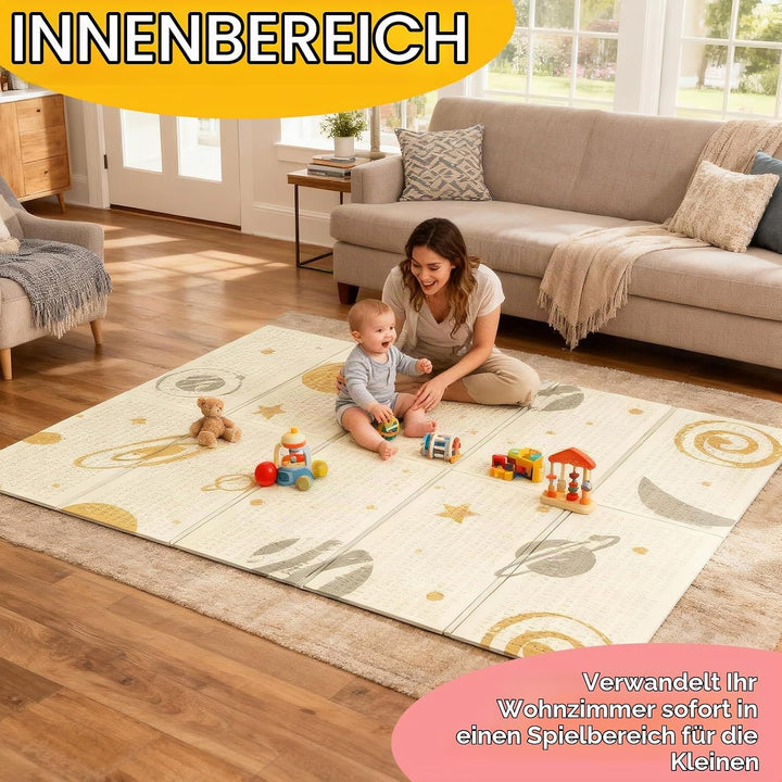 Huracan Krabbelmatte Baby Spielmatte, Doppelseitige Kinderzimmer Faltbar, Spielteppich Kinder Teppic
