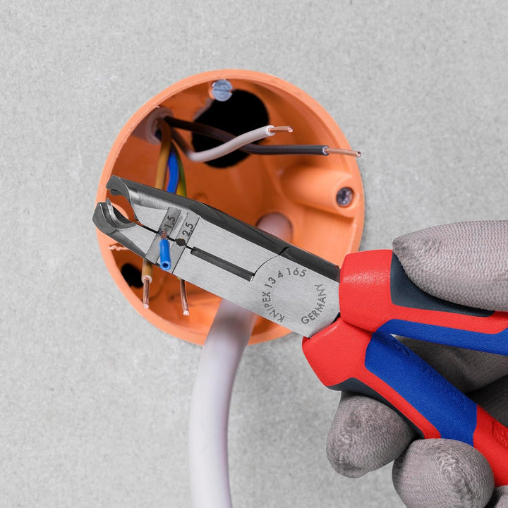 Knipex Abmantelungszange schwarz atramentiert, mit Mehrkomponenten-Hüllen 165 mm 13 42 165