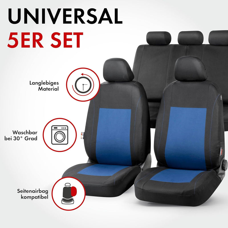 Walser Auto-Sitzbezug Sandray Komplettset, Universal PKW-Sitzbezüge 4-teilig, Auto-Schonbezüge, 2 Vo