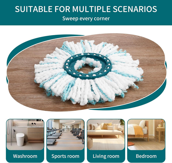 4 Stück Ersatzkopf für Leifheit Clean Twist Disc Mop/Clean Twist Disc, für Leifheit Bodenwischer Ers
