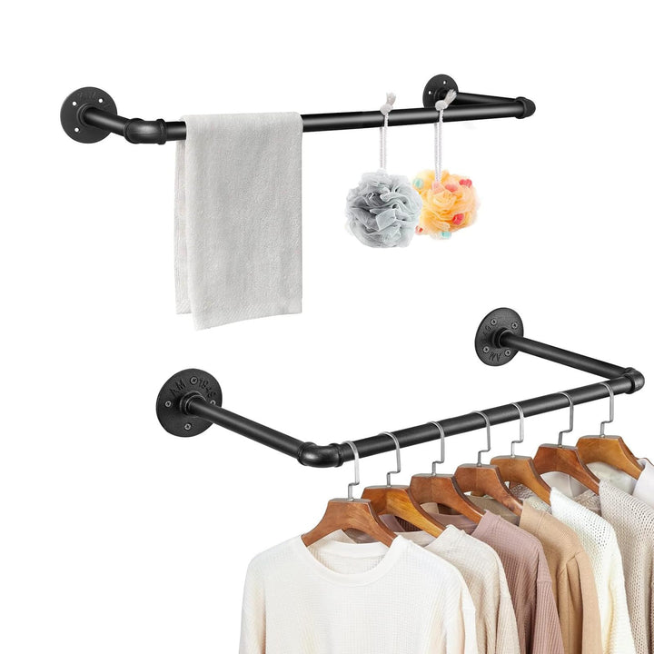 2-Pack Kleiderständer für die Wand 50cm Rohr Kleidergestell Industrieller Stil Wandhänger Abnehmbare