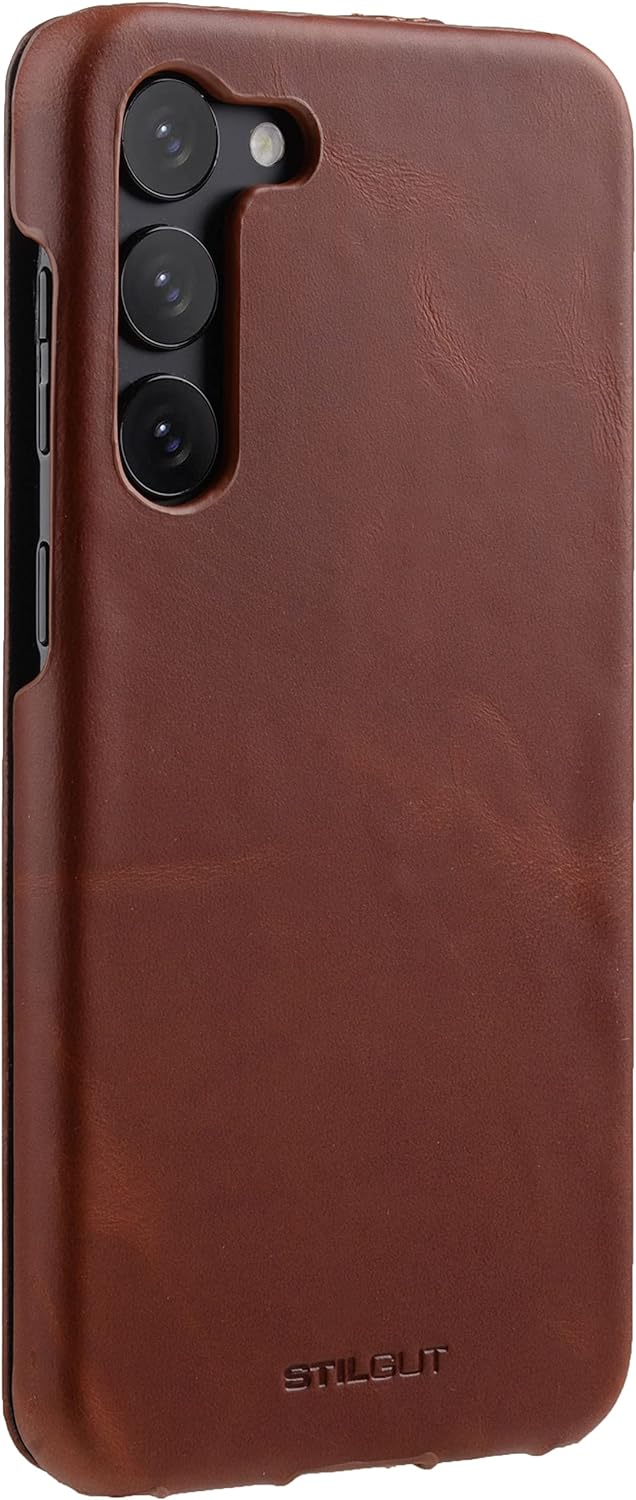 STILGUT UltraSlim kompatibel mit Samsung Galaxy S23 Plus Hülle - Samsung S23 Plus Flip Case aus Lede