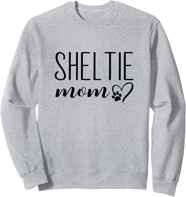 Dog Paw Print Heart Sheltie Mom Sweatshirt