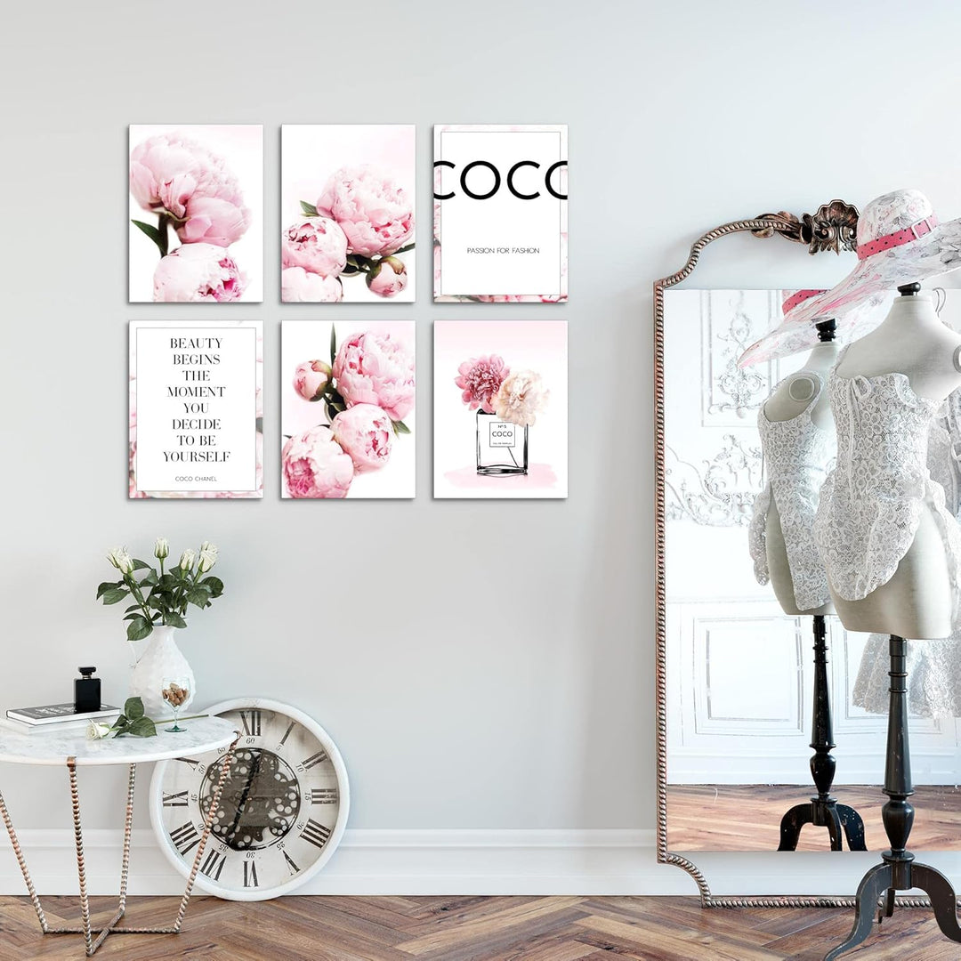Novart Wandbilder - KEIN EXTRA RAHMEN BENÖTIGT - Wohnzimmer Mädchen Teenager - Bilder Modern Blumen