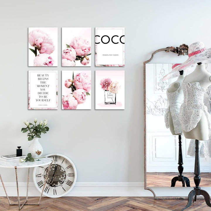 Novart Wandbilder - KEIN EXTRA RAHMEN BENÖTIGT - Wohnzimmer Mädchen Teenager - Bilder Modern Blumen