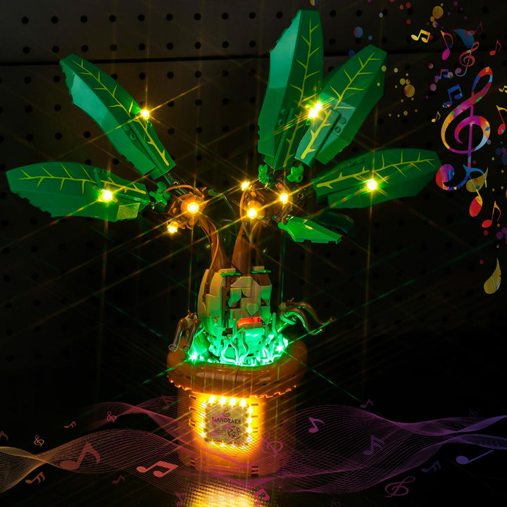 LocoLee Licht Kompatibel mit Lego Zaubertrankpflanze: Alraune 76433, Nur Lichter Set Musik Version -
