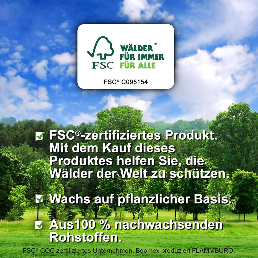 FLAMMBURO (3kg = ca. 240 Stück Anzündwolle für Kamin, Ofen und Grill – Ökologischer Holzanzünder, Ka