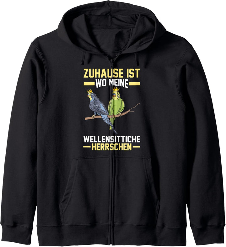 Zuhause ist wo meine Wellensittiche Kapuzenjacke