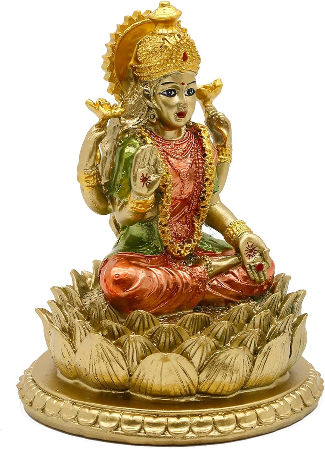 Lakshmi On Lotus 16,5 cm H lndian Gott Laxmi Statue Hindu-Murti Artikel Home Temple Mandir Pooja Dec