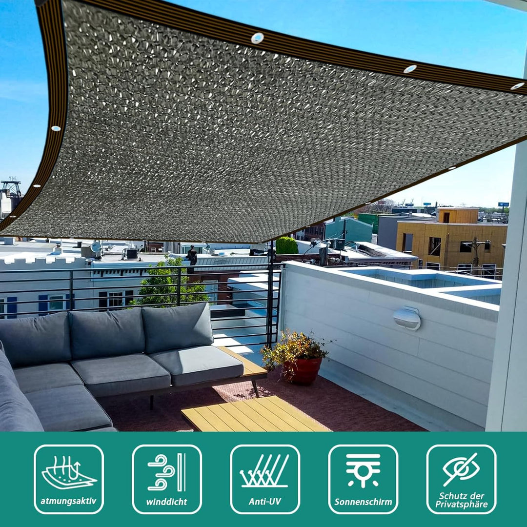 Schattierungsnetz Mit öSen 3x1.5m,Schutznetz 70% Outdoor Schattennetz UV- und windabweisend,Sonnense