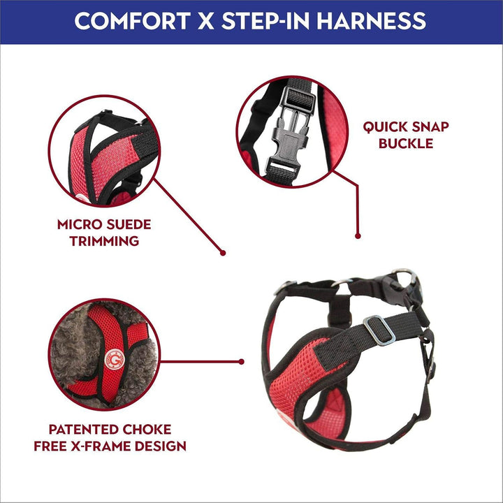 Gooby - Comfort X Step-In Hundegeschirr, erstickungsfrei, kleines Hundegeschirr mit Mikro-Wildlederb