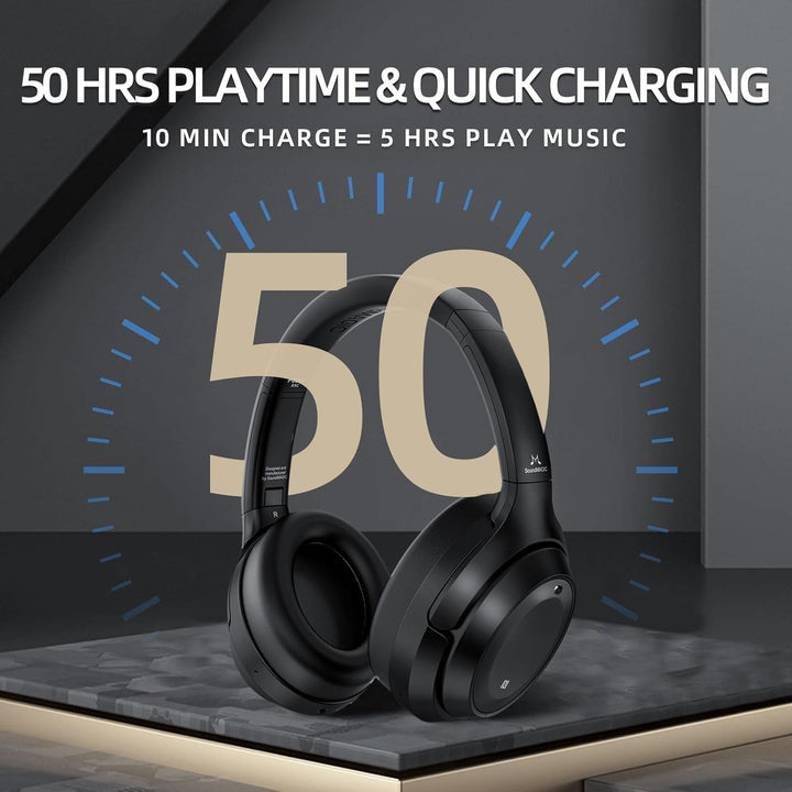 SoundMAGIC P60BT ANC Over Ear Bluetooth Headset Active Noise Cancelling Wireless Headphones with Mic