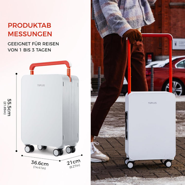 TUPLUS Koffer Trolley ABS Rollkoffer mit 4 Rollen Reisekoffer Handgepäck Hartschalenkoffer mit TSA S