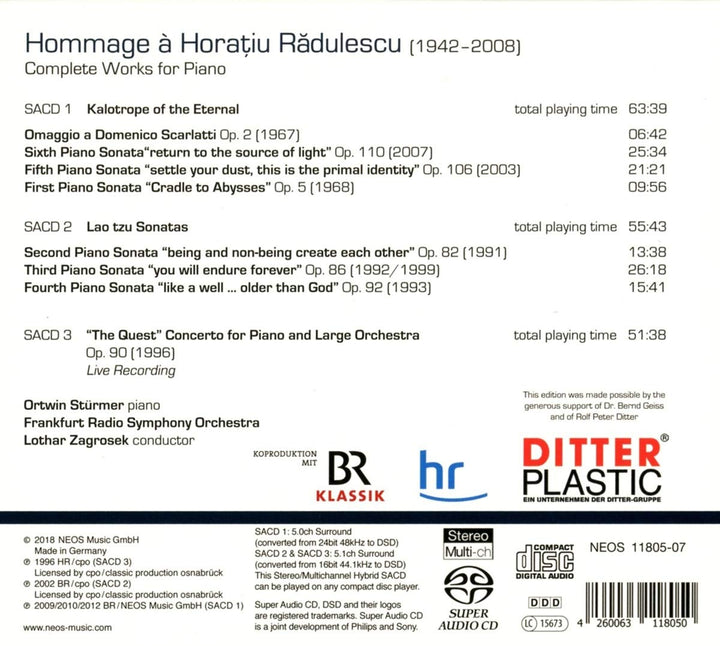 Sämtliche Klavierwerke (Ga), Audio-CD