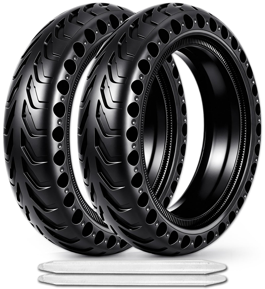 2PCS E Scooter Reifen 50/75-6.1 Tubeless, Werten Sie Ihr Scooter Auf mit Reifen 8 1/2 x2, Vollgummir