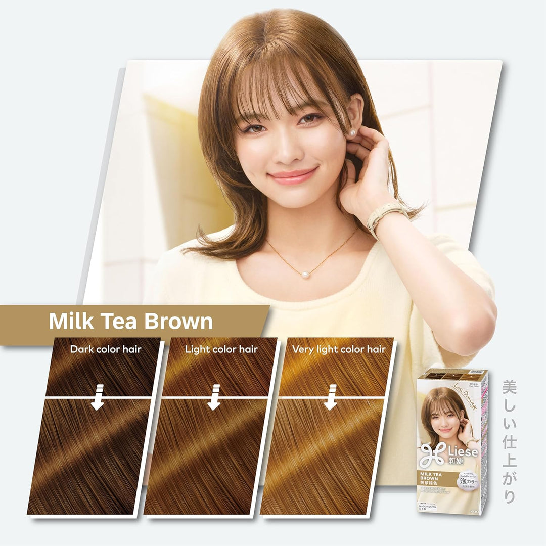 KAO Liese Soft Bubble Hair Color (Milk Tea Brown) by Kao Hellbraun 1 Stück (1er Pack), Hellbraun 1 S