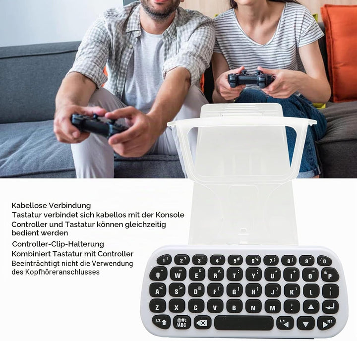 ciciglow Controller-Tastatur für PS5, Kabelloses Bluetooth--Tastatur-Controller-Zubehör, Chat-Contro