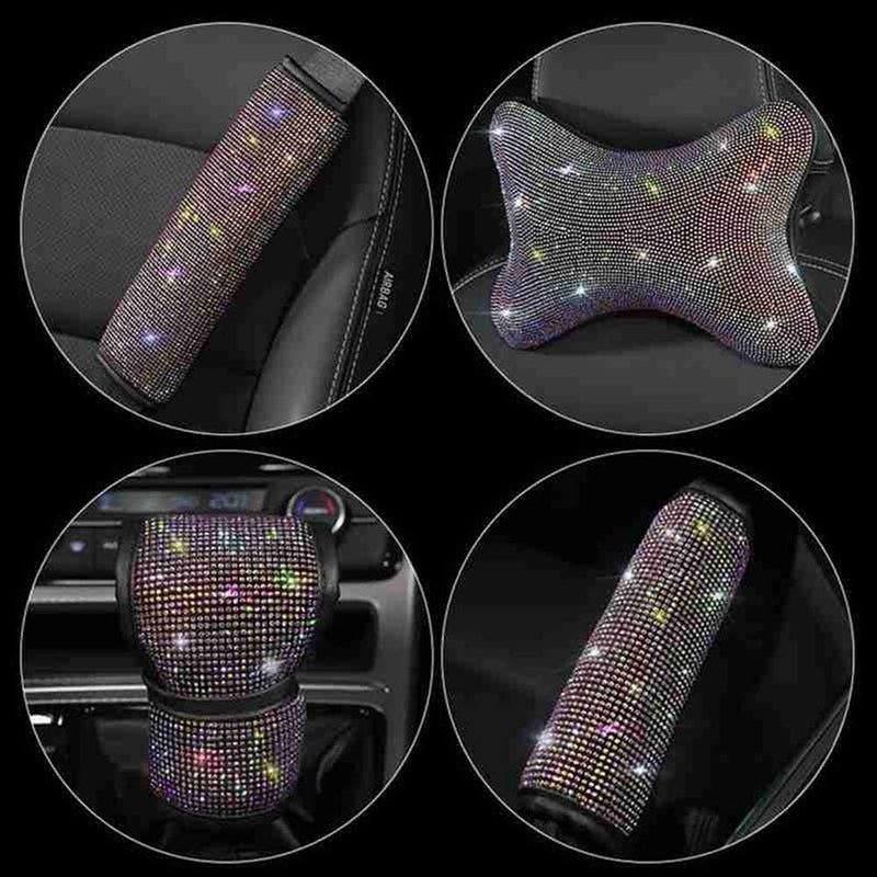 Auto Nackenkissen Dekoration,MoreChioce Luxuriös 3D Bling Strass Glitzer Kristall Auto Innenraum Sty