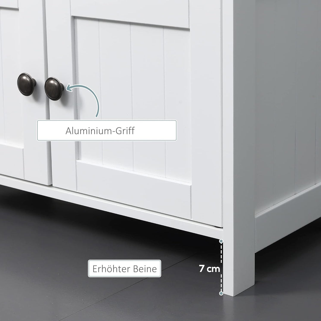 kleankin Waschbeckenunterschrank Unterschrank Badezimmerschrank mit offenem Fach Weiss 60 x 30 x 60
