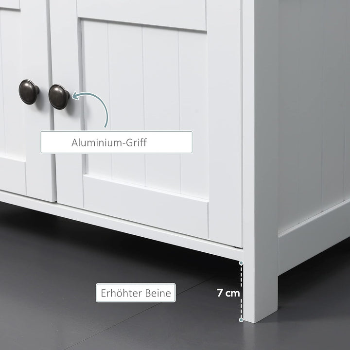 kleankin Waschbeckenunterschrank Unterschrank Badezimmerschrank mit offenem Fach Weiss 60 x 30 x 60