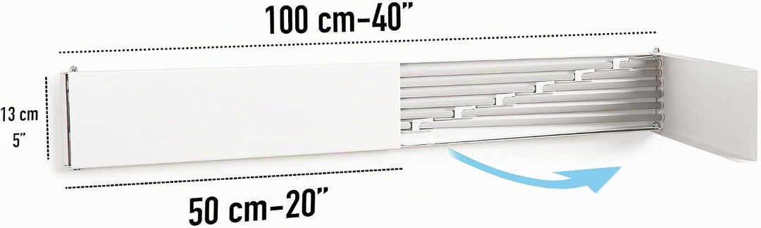 depogron Wäschetrockner 100 cm, Wand montierbar, Wäschetrockner, Faltbar, Geeignet für Innen- oder A