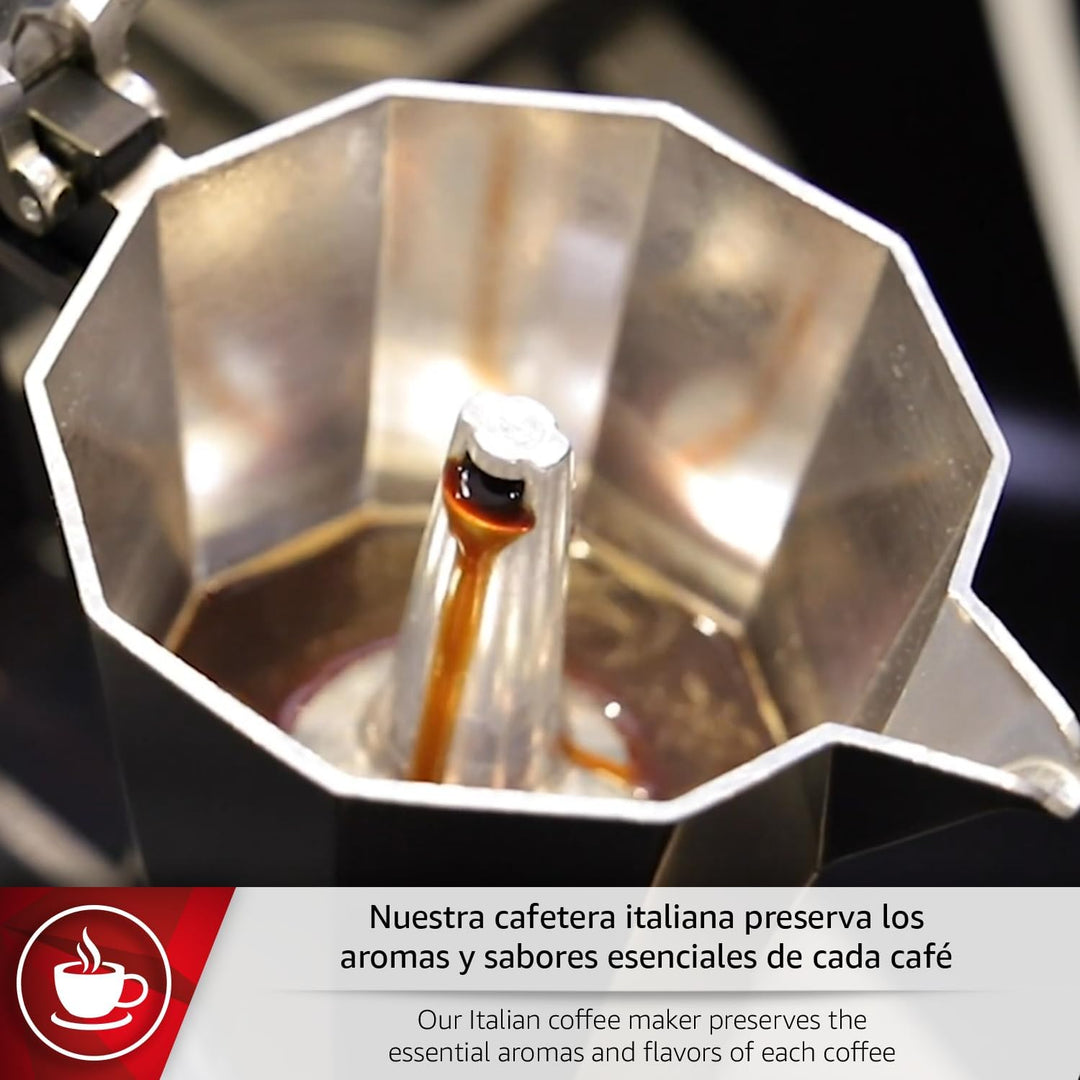 Magefesa Kenia - Espressokocher 12 Tassen, Emailliertes Aluminium, Komfortable Handhabung, Für Gas,