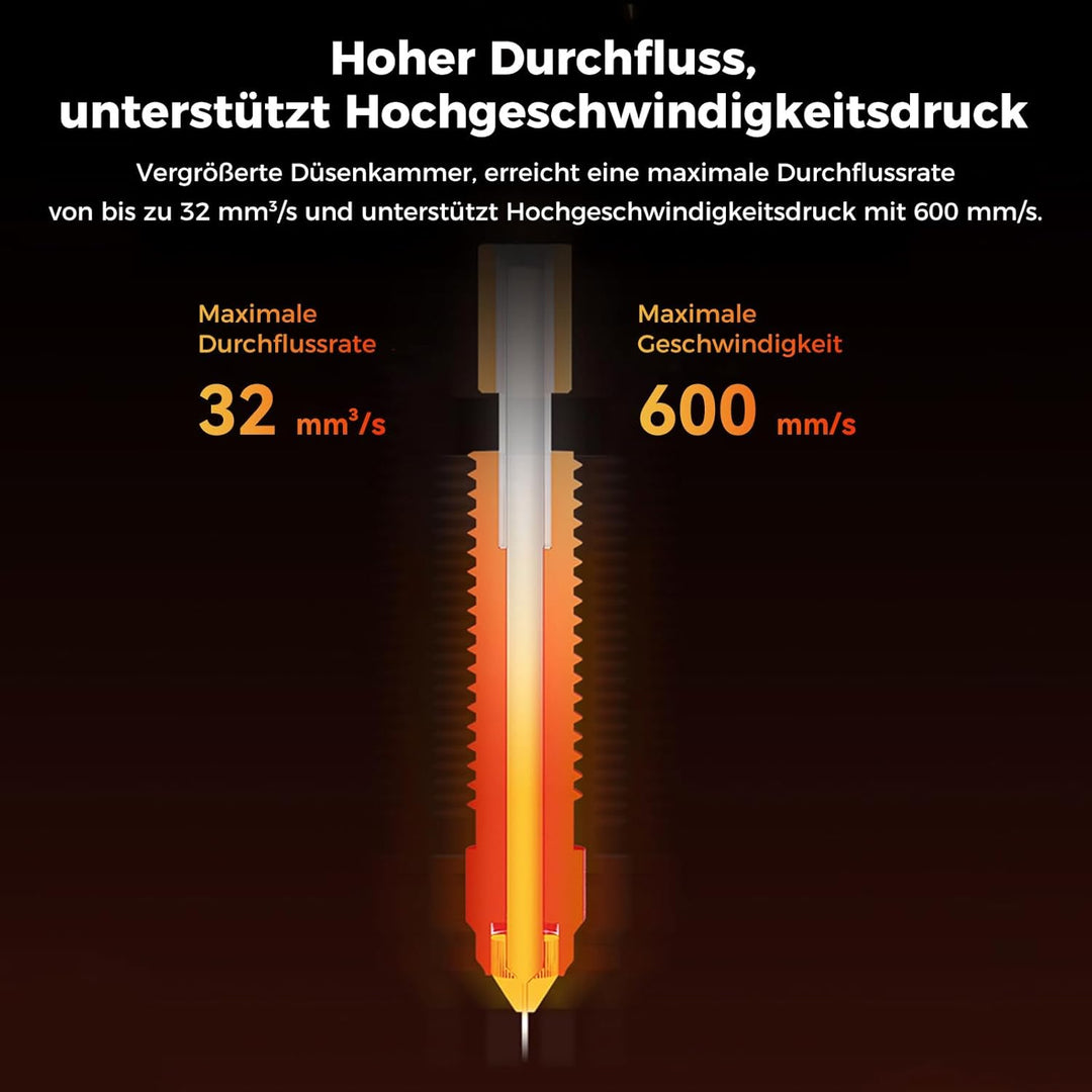 Creality Offizielles K1 Max/K1/K1 SE/K1C Hotend-Upgrade-Kit mit Keramik-Heizblock, Anschluss mit Sch
