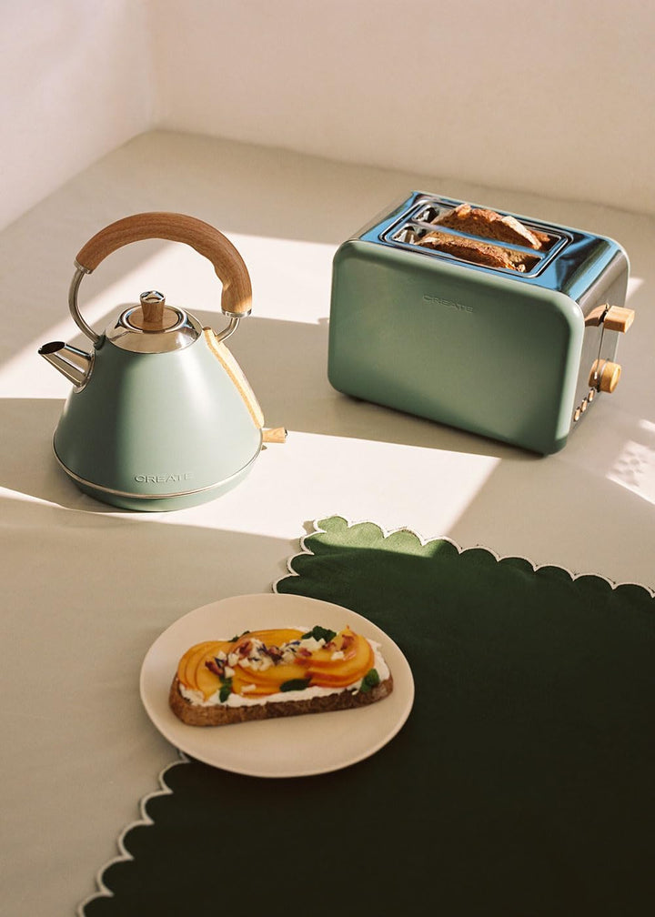 CREATE/PACK TOAST RETRO + KETTLE RETRO M/Toaster Grün-Sage mit Wasserkocher Grün-Sage/Wasserkocher 1