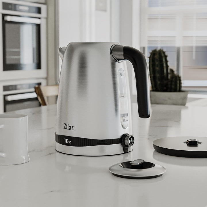 Edelstahl Wasserkocher 1,7 Liter | 100% BPA FREI | 2200 Watt | Digitale Temperaturanzeige | Warmhalt