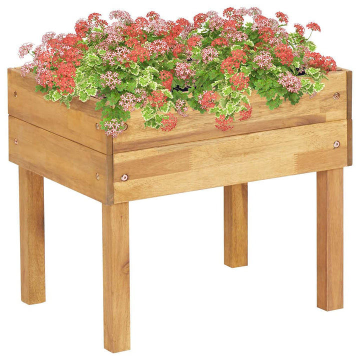 FIRBNUS Pflanzkübel 50x40x45 cm Natürliche Holzfarbe Akazien-Massivholz Blumenkübel Einsatz im Ausse