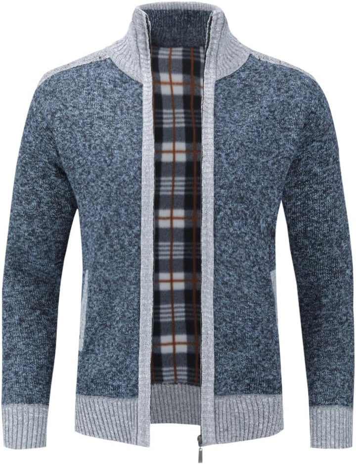 Herren Strickjacke Frühling Winter Warme Sweatjacke Freizeit Strick Fleecejacke Outdoor Übergangsjac
