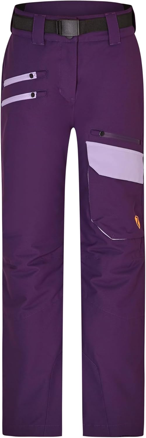 Ziener Mädchen Ski-Hose, Schnee-Hose | wasserdicht, warm, PFC frei Aileen 152 Dark Violet, 152 Dark