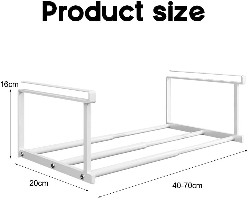 RANJIMA Unterregal Hängekorb Ausziehbar, Hängendes Schuhregal Organizer im Schrank, Verstellbarer 40