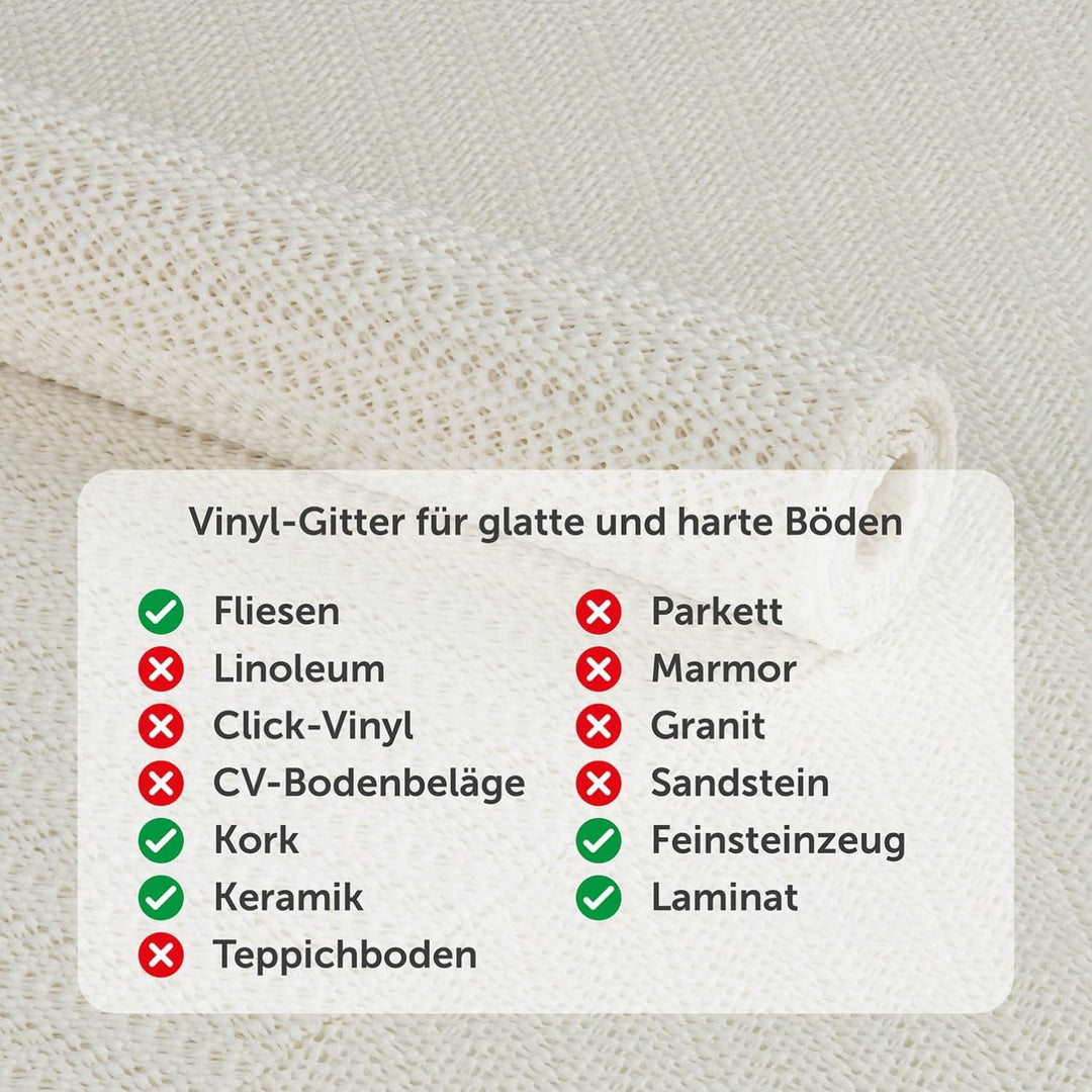 Blumtal Antirutschmatte für Teppich Vinyl, Teppich Antirutschunterlage, zuschneidbare Antirutschmatt