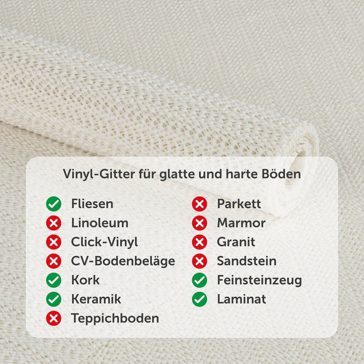 Blumtal Antirutschmatte für Teppich Vinyl, Teppich Antirutschunterlage, zuschneidbare Antirutschmatt
