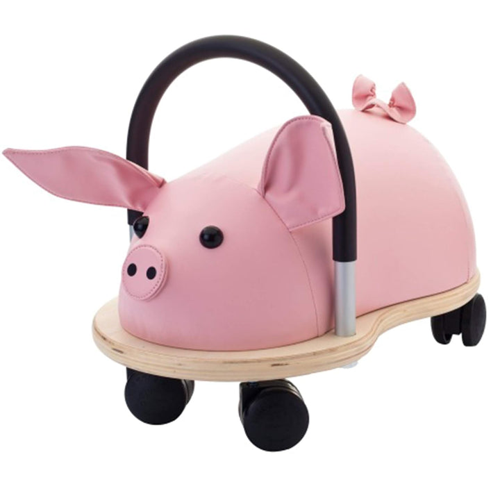 Wheely Bug Ferkel klein, kleines Holzschwein auf Rollen mit Griff, ultimatives cooles Rutschauto, Sp