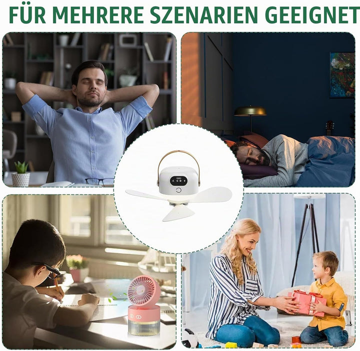 Campingventilator Tragbarer: Camping Ventilator mit Licht, Camping Licht LED Campinglampe, Wiederauf