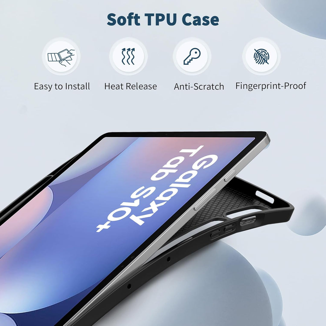 EasyAcc Hülle für Samsung Galaxy Tab S10+, Galaxy Tab S9 FE+ / S9 Plus 12.4 Zoll mit S Pen Halter -